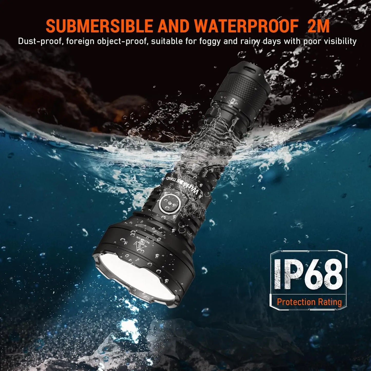Wurkkos TD01C 21700 Rechargeable Tactical Flashlight LED USB-C 1800Lm Torch Buck Driver Throw 1000M IPX8 Waterproof Tail Switch