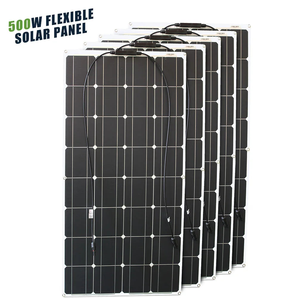 12V Flexible Solar Panel 600W 100W 200W 300W 400W 500W Bendable Waterproof Monocrystalline Best Solar Panel