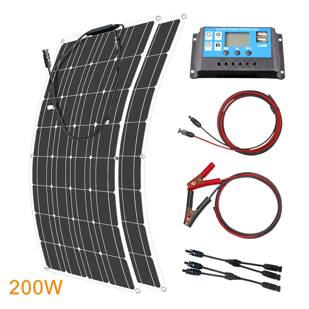 12V Flexible Solar Panel 600W 100W 200W 300W 400W 500W Bendable Waterproof Monocrystalline Best Solar Panel
