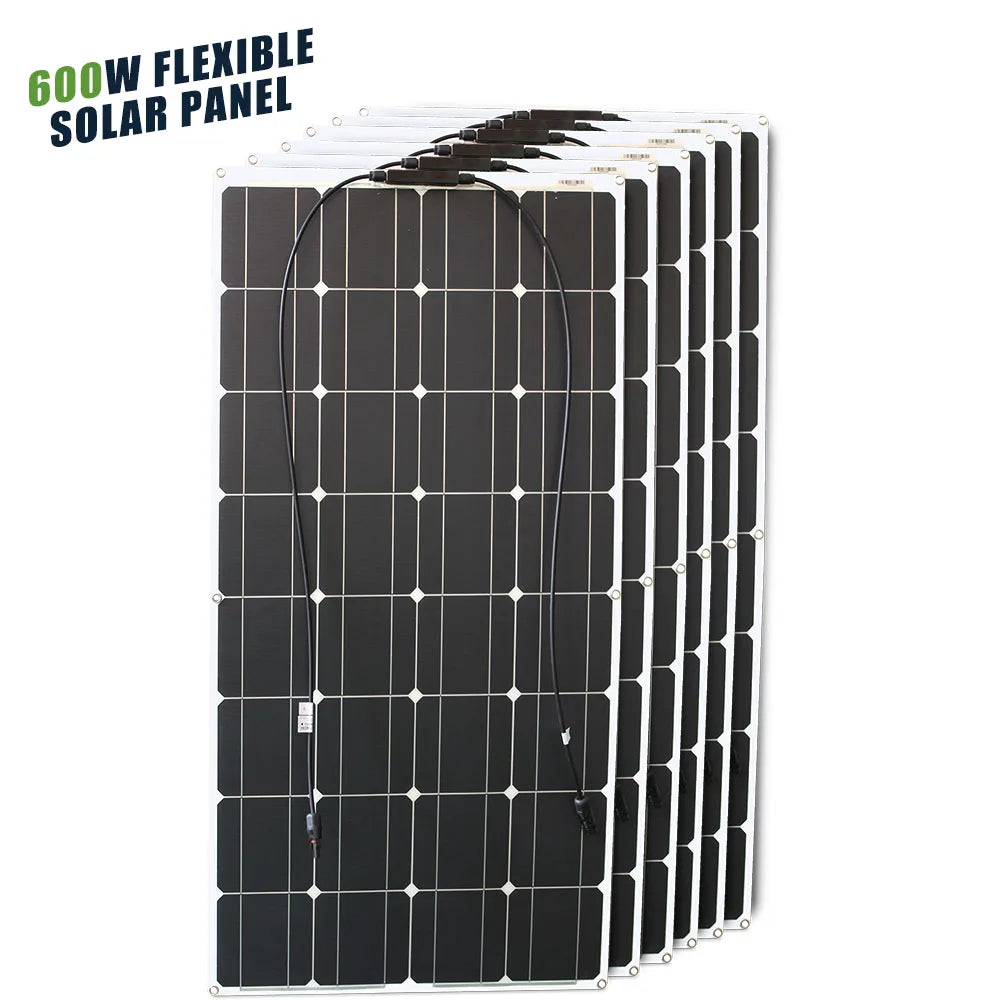 12V Flexible Solar Panel 600W 100W 200W 300W 400W 500W Bendable Waterproof Monocrystalline Best Solar Panel