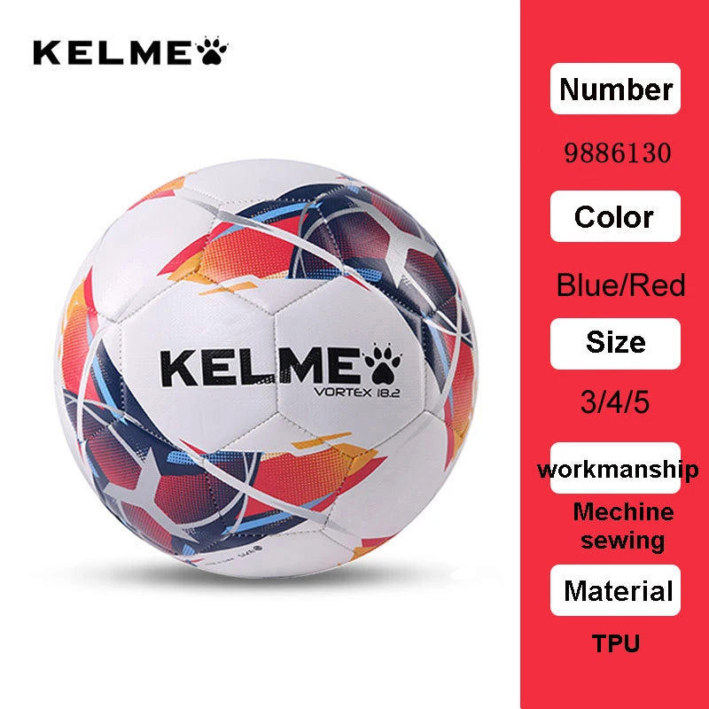 KELME Professional Football Soccer Ball TPU Size 3 Size 4 Size 5 Red Green Goal Team Match Training Balls Machine Sewing 9886130
