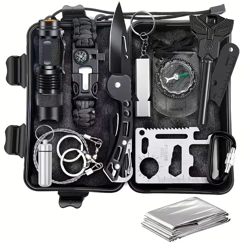 28-in-1 Survival Gear Set Tactical Tools Outdoor Camping Hunting Fishing Essential Kit for Men - Father's Day Gift for Dad Husband Boyfriend