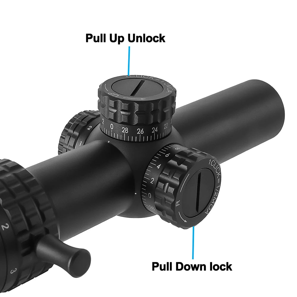 1-5X24 Tactical Optical Scope Red and Green Illuminated Reticle Hunting Scopes Compact Scope Sight