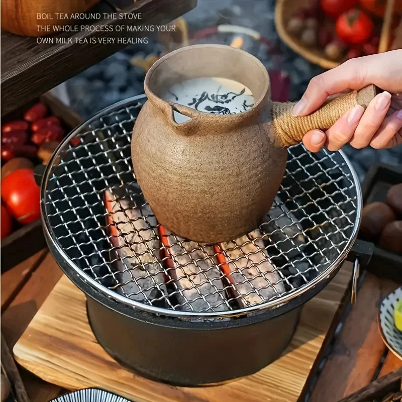 KL1 Cast Iron Oven Fireplace Charcoal And Alcohol Stove Barbecue Family Outdoor Picnic Water Tea Boiling Stove Garden Camping