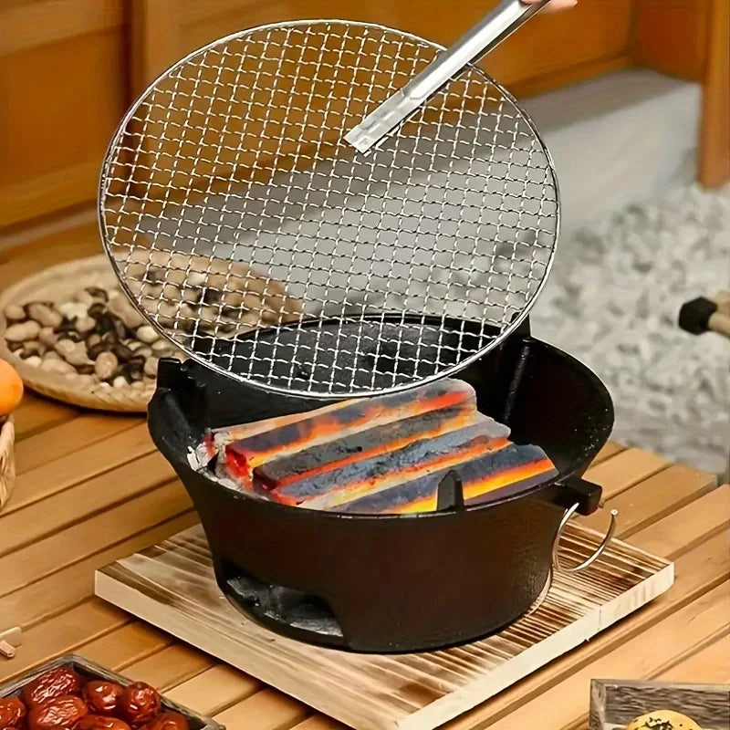 KL1 Cast Iron Oven Fireplace Charcoal And Alcohol Stove Barbecue Family Outdoor Picnic Water Tea Boiling Stove Garden Camping