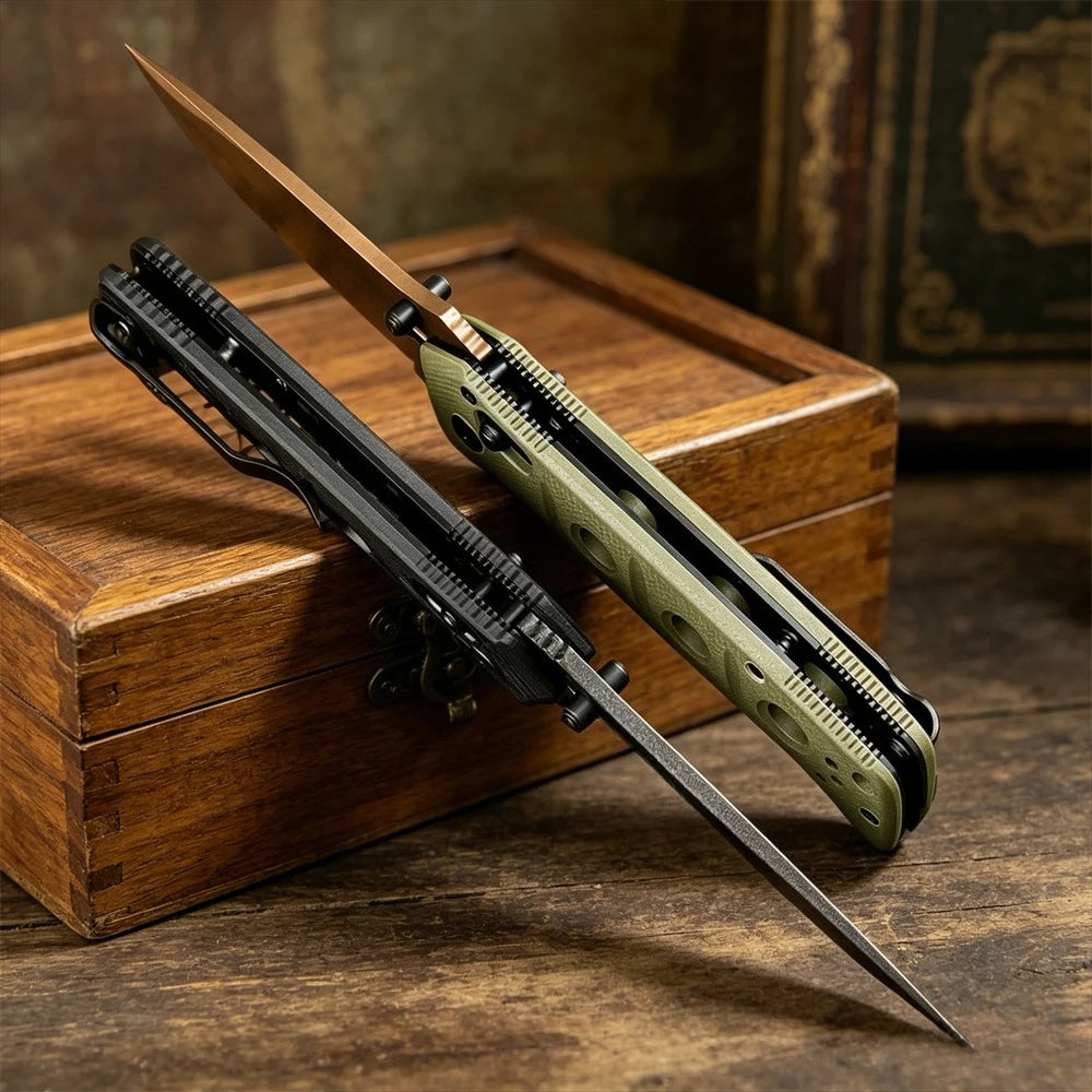 BM273 Small Folding Pocket Knife D2 Steel Blade G10 Handle for Outdoor Camping Hunting Survival Tool Everyday Carry Gift for Men