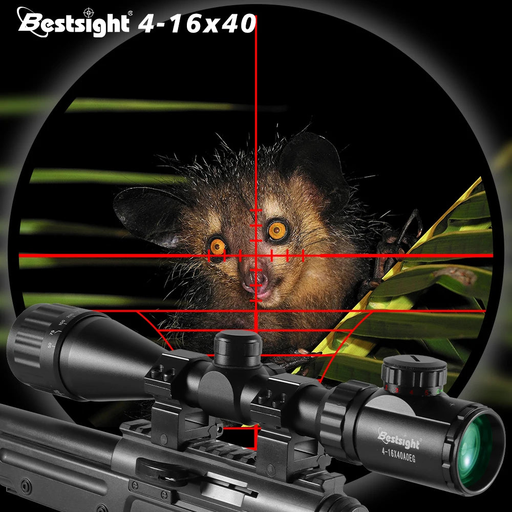 4-16X40 AOE Optics Hunting Scope Red&Green Dot Illuminated Sight Scope Hunting Gear Scope Airsoft