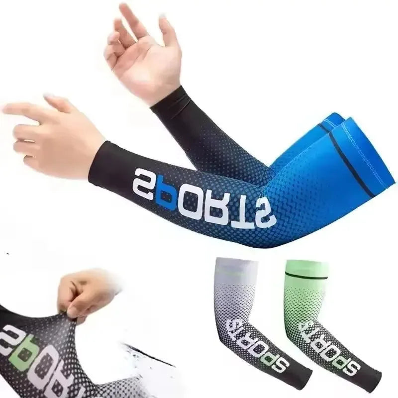 Ice Silk UV Protection Arm Sleeves Unisex Cooling Anti-Slip Breathable For Cycling Driving Outdon Outdoor Sports Cycling Sleeves