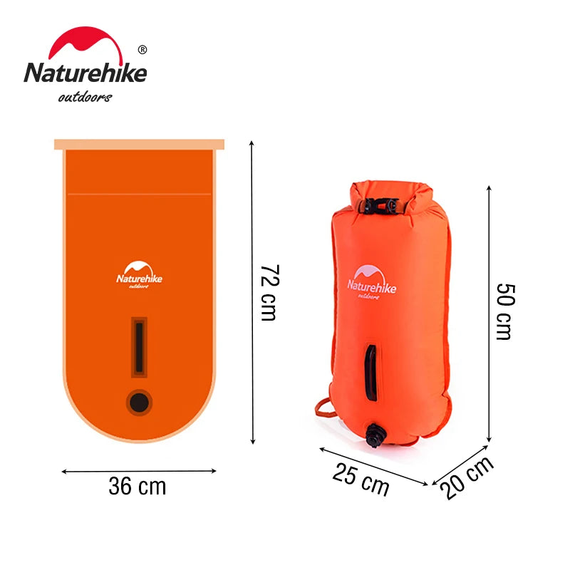Naturehike Swimming Buoy Storage Dry Bag Adjustable Belt Flotation Bag 3 Layers Inflatable Waterproof Bag Swim Drifting Float
