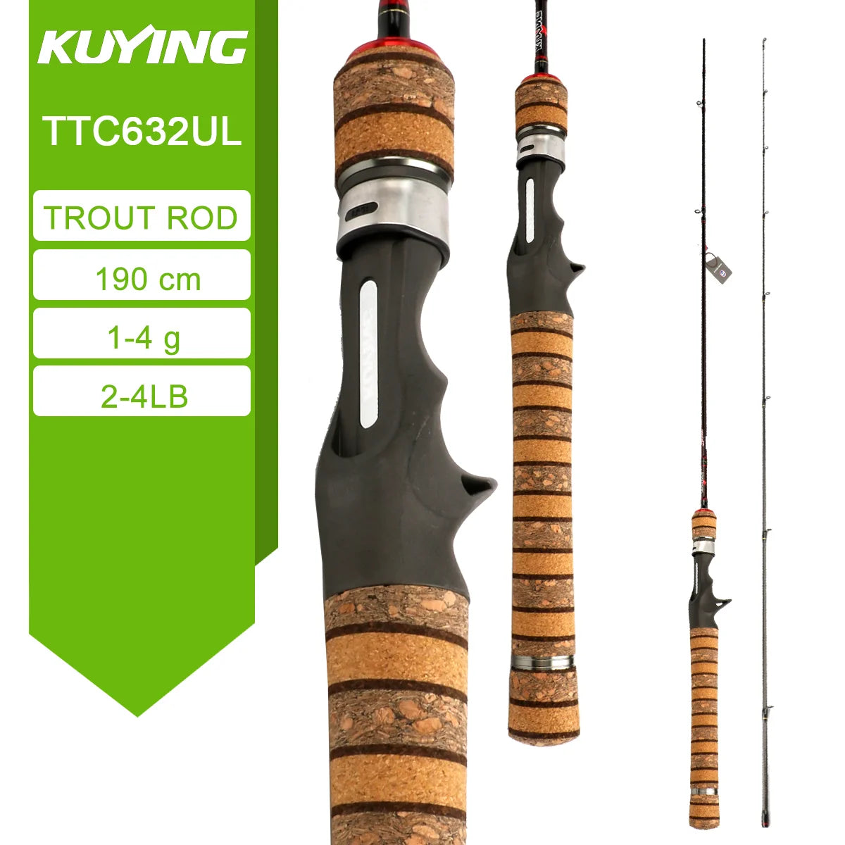 KUYING TETON Spinning Casting Rod For Fishing Lure Rods BFS Pole Carbon 0.8-8g 1-8lb FUJI Parts Baitcaster