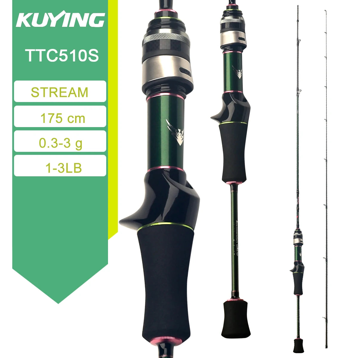 KUYING TETON Spinning Casting Rod For Fishing Lure Rods BFS Pole Carbon 0.8-8g 1-8lb FUJI Parts Baitcaster