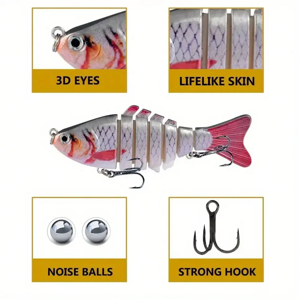 5pcs Multi Jointed Bait 7-Segment Fishing Lures Swimbait Bionic Wobbler