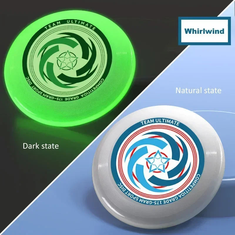 Nightlight Fluorescence Flying Discs 27cm Ultimate Flying Saucer for Outdoor Sports Beach Camping Game Swivel Discs
