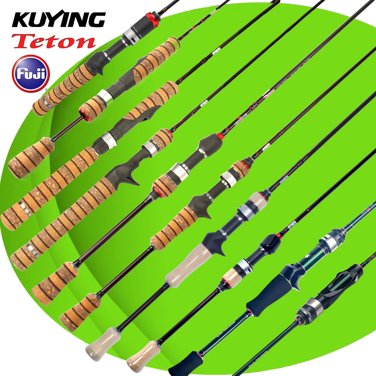 KUYING TETON Spinning Casting Rod For Fishing Lure Rods BFS Pole Carbon 0.8-8g 1-8lb FUJI Parts Baitcaster