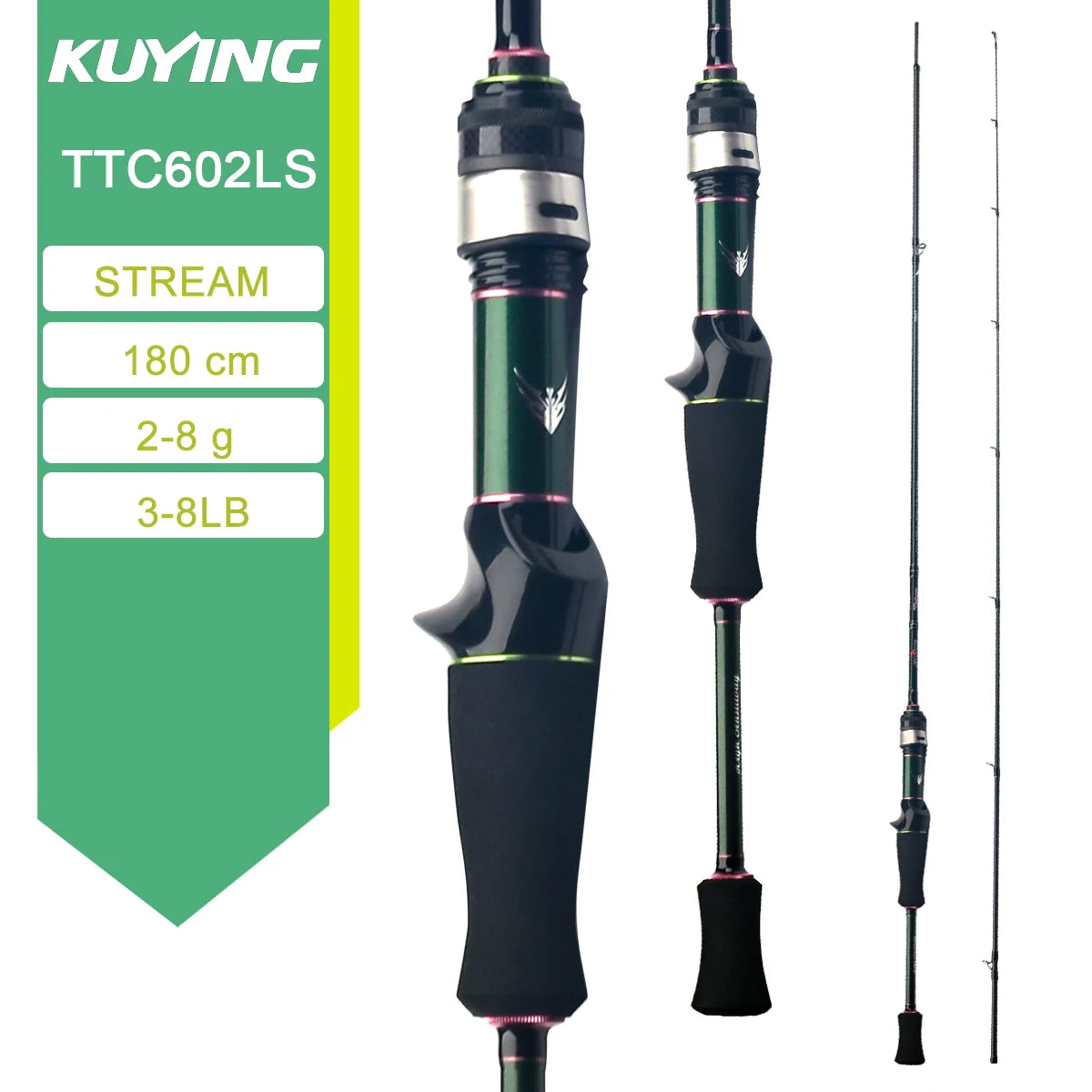 KUYING TETON Spinning Casting Rod For Fishing Lure Rods BFS Pole Carbon 0.8-8g 1-8lb FUJI Parts Baitcaster