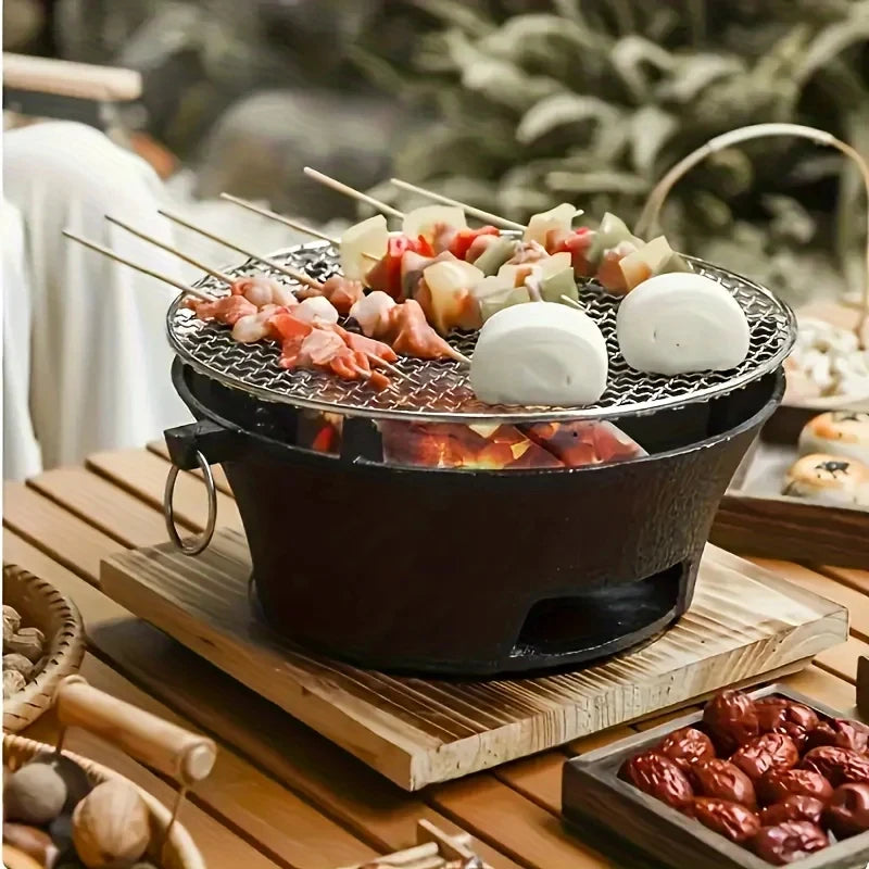 KL1 Cast Iron Oven Fireplace Charcoal And Alcohol Stove Barbecue Family Outdoor Picnic Water Tea Boiling Stove Garden Camping