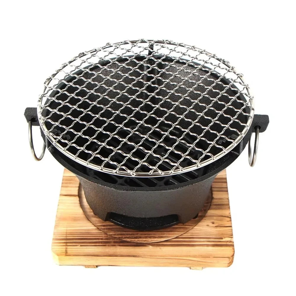 KL1 Cast Iron Oven Fireplace Charcoal And Alcohol Stove Barbecue Family Outdoor Picnic Water Tea Boiling Stove Garden Camping