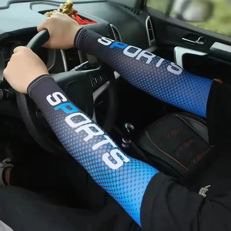 Ice Silk UV Protection Arm Sleeves Unisex Cooling Anti-Slip Breathable For Cycling Driving Outdon Outdoor Sports Cycling Sleeves