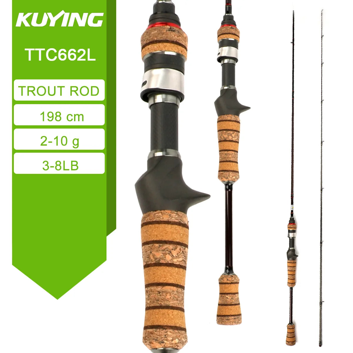 KUYING TETON Spinning Casting Rod For Fishing Lure Rods BFS Pole Carbon 0.8-8g 1-8lb FUJI Parts Baitcaster