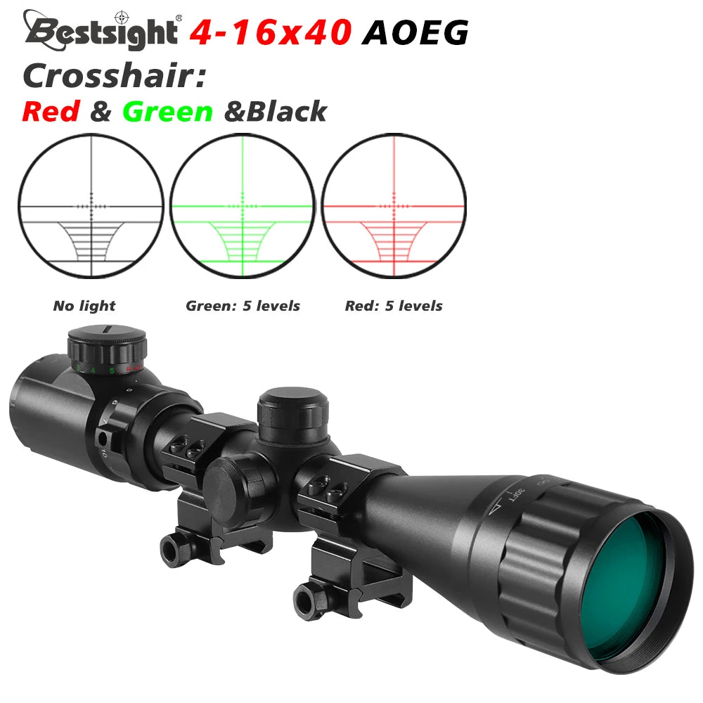 4-16X40 AOE Optics Hunting Scope Red&Green Dot Illuminated Sight Scope Hunting Gear Scope Airsoft