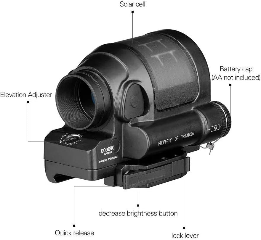 Hunting Reflex Sight Solar Power System Hunting 1X38 Red Dot Sight Scope with QD Mount Optics Rifle Scope
