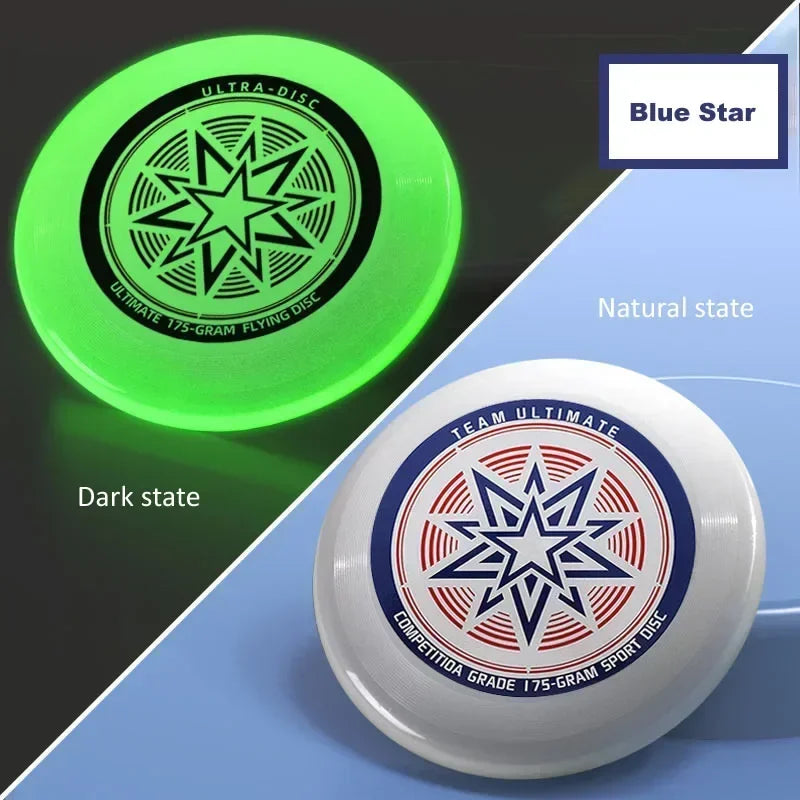 Nightlight Fluorescence Flying Discs 27cm Ultimate Flying Saucer for Outdoor Sports Beach Camping Game Swivel Discs